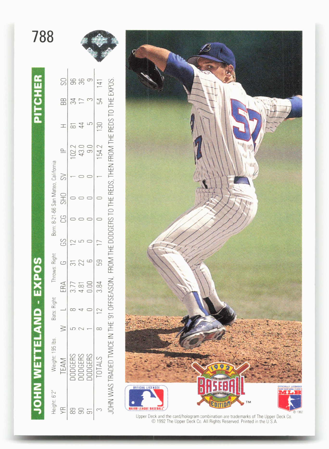 1992 Upper Deck #788 John Wetteland
