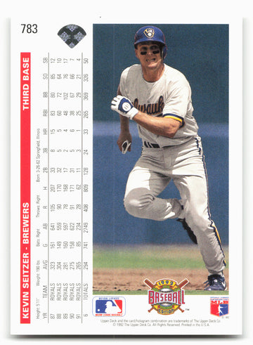 
1992 Upper Deck #783 Kevin Seitzer