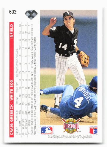 
1992 Upper Deck #603 Craig Grebeck