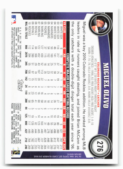 2011 Topps #276 Miguel Olivo