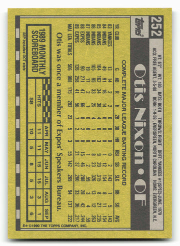 1990 Topps #252 Otis Nixon