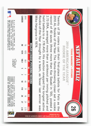 2011 Topps #26 Neftali Feliz