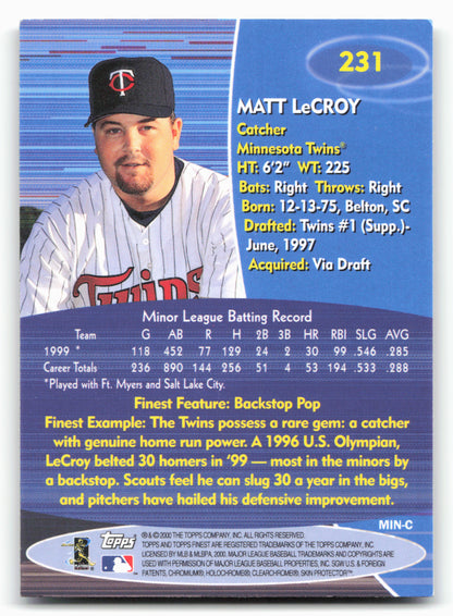 2000 Finest #231 Matt LeCroy
