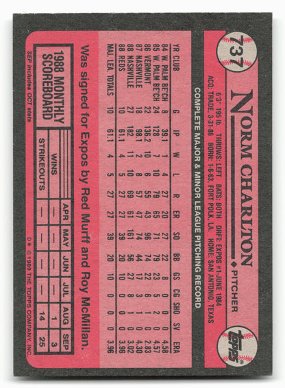 1989 Topps #737 Norm Charlton