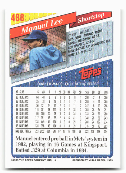 1993 Topps #488 Manuel Lee