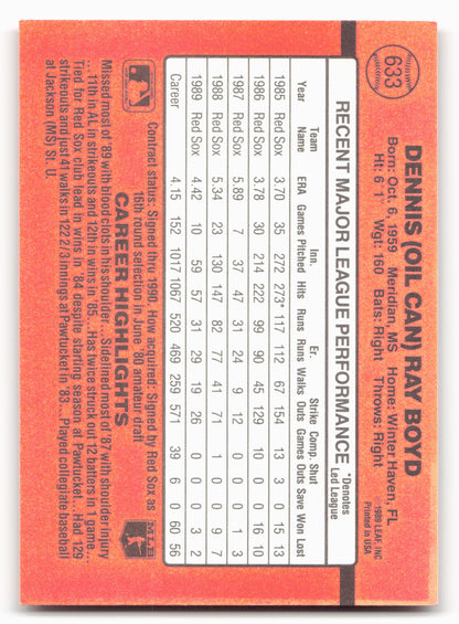 1990 Donruss #633c Oil Can Boyd