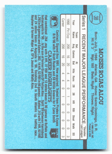 1991 Donruss #38 Moises Alou