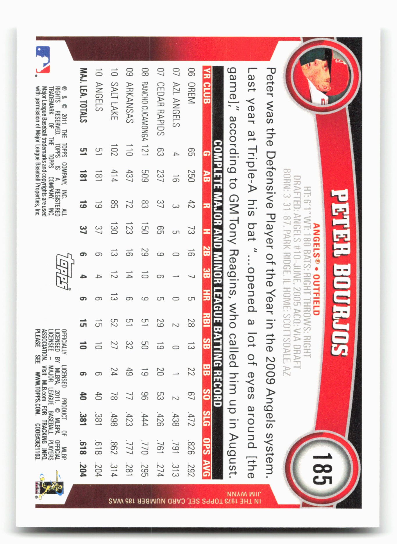 2011 Topps #185 Peter Bourjos