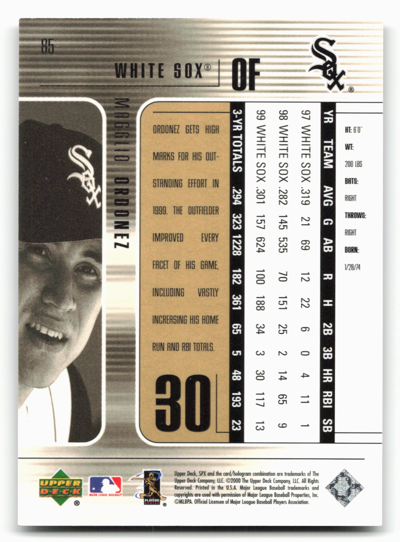 2000 SPx #85 Magglio Ordonez