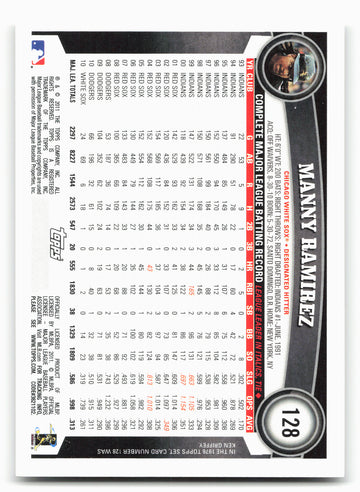 2011 Topps #128a Manny Ramirez