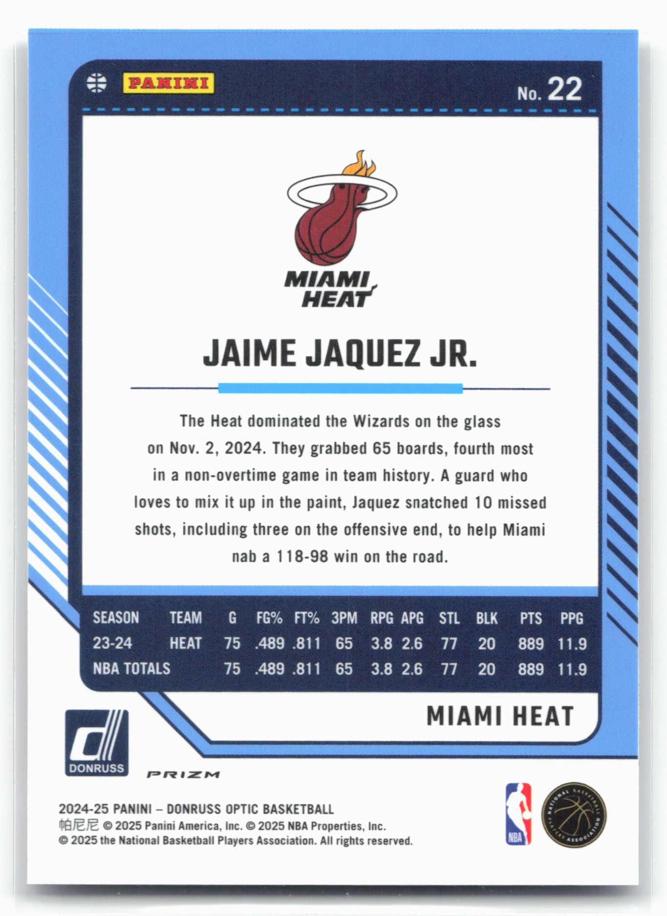 2024-25 Donruss Optic #22 Jaime Jaquez Jr. Holo