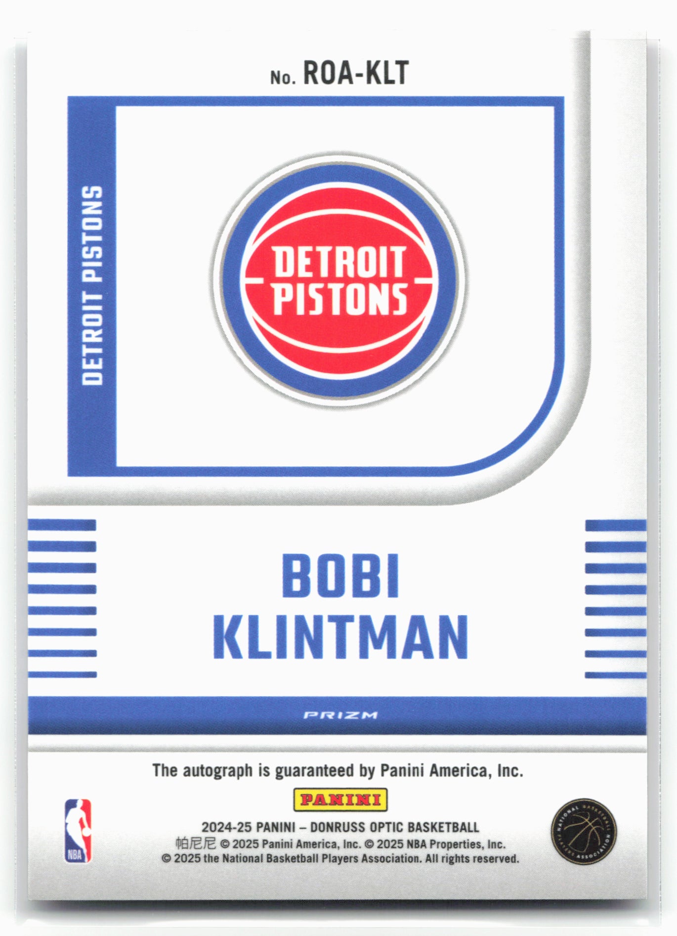 2024-25 Donruss Optic #KOA-KLT Bobi Klintman Choice