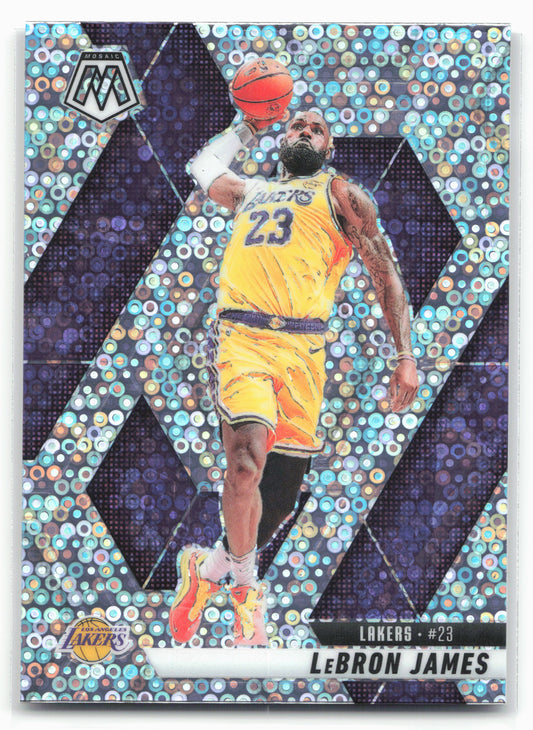 2024-25 Panini Mosaic #180 LeBron James Fast Break Silver Mosaic