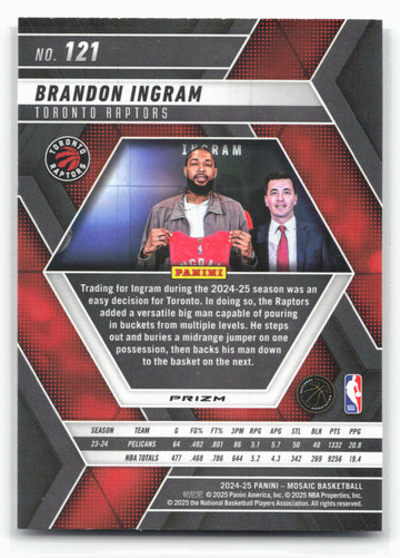 2024-25 Panini Mosaic #121 Brandon Ingram Silver