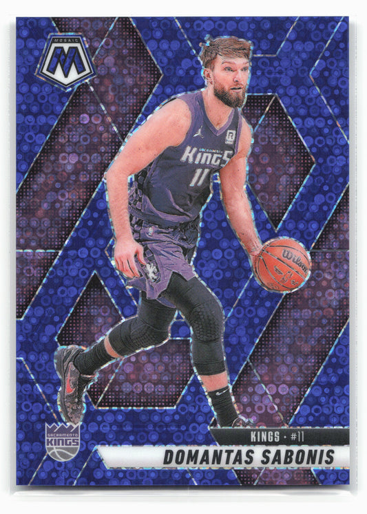 2024-25 Panini Mosaic #17 Domantas Sabonis Fast Break Blue Mosaic #/85