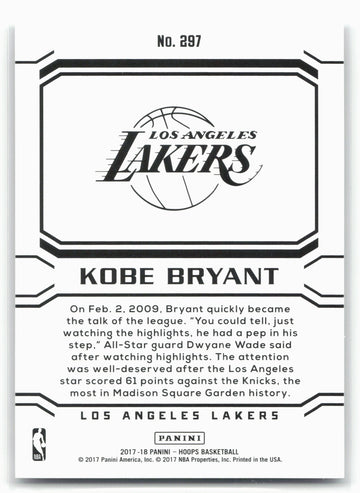 2017-18 Hoops #297 Kobe Bryant 21001