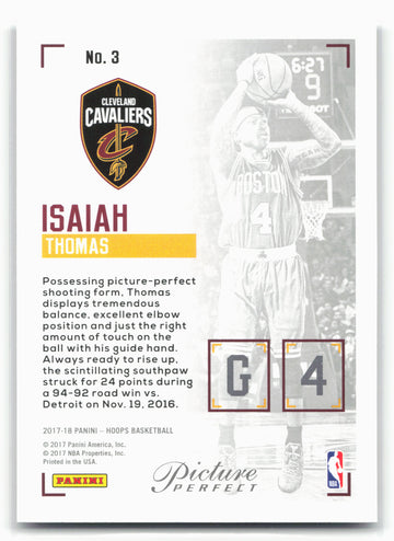 2017-18 Hoops #3 Isaiah Thomas Picture Perfect