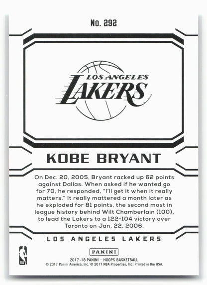 2017-18 Hoops #292 Kobe Bryant 21004