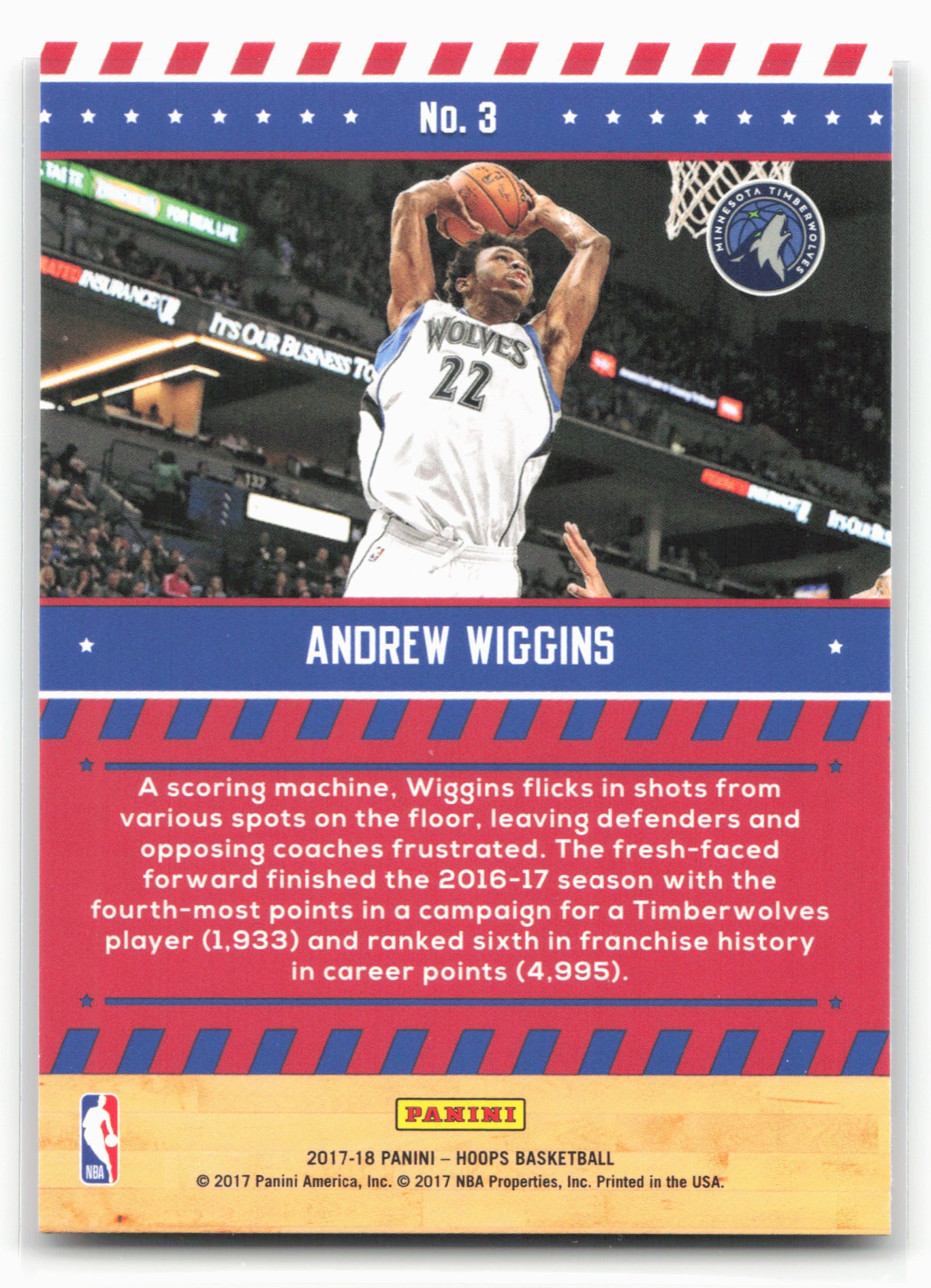 2017-18 Hoops #3 Andrew Wiggins Special Delivery