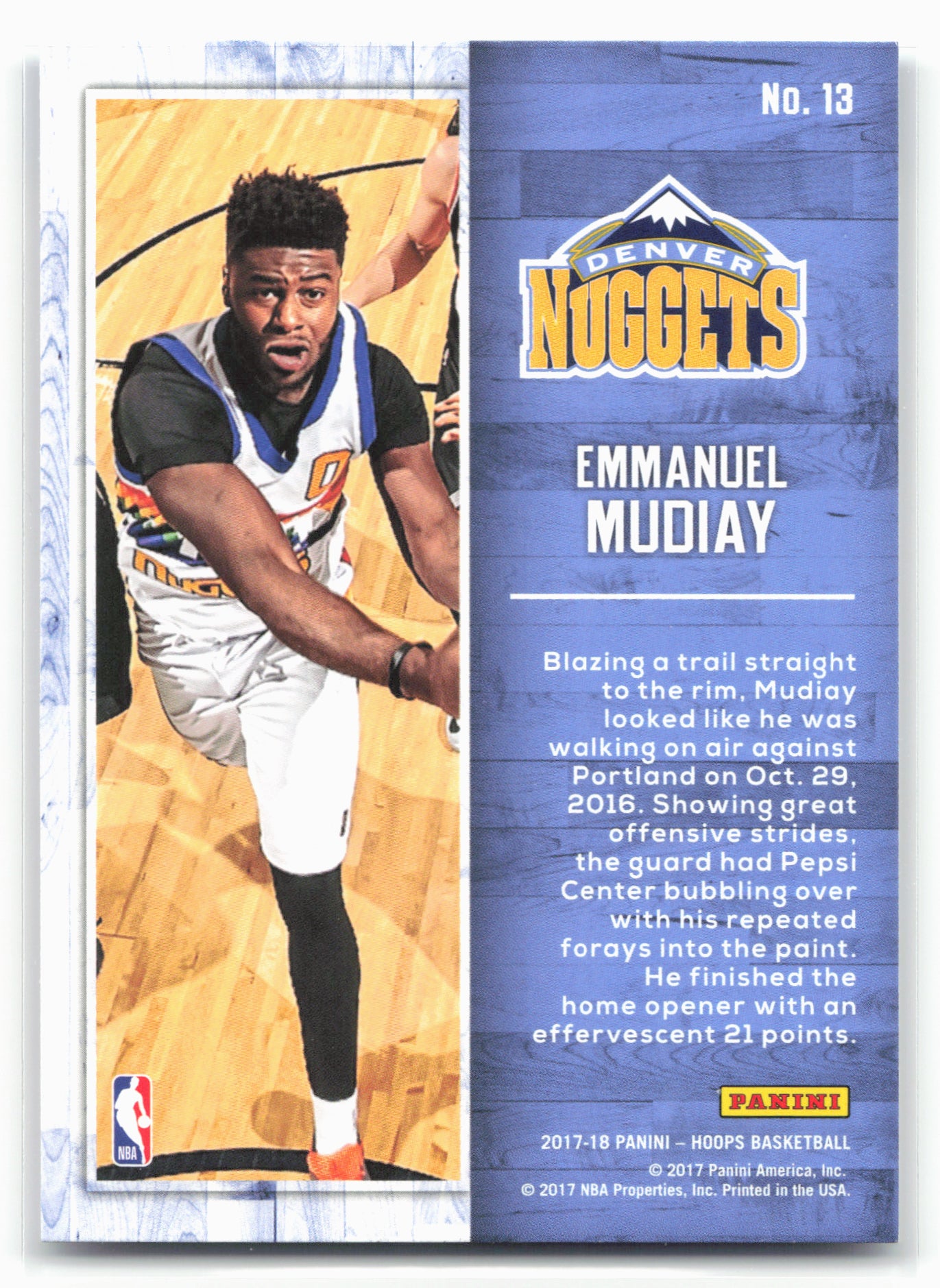 2017-18 Hoops #13 Emmanuel Mudiay Action Shots