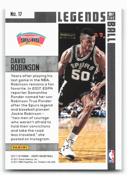 2017-18 Hoops #17 David Robinson Legends of the Ball