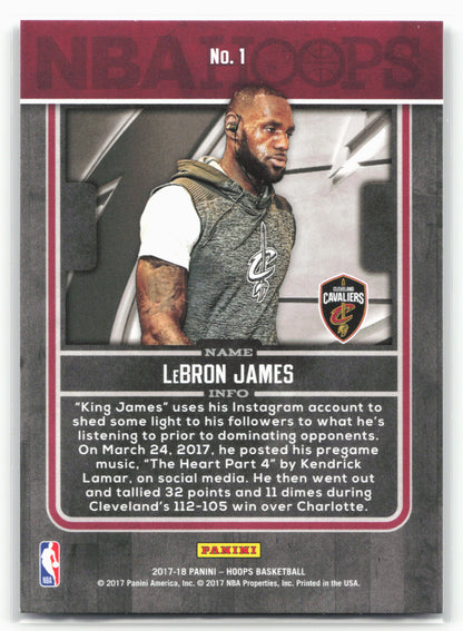 2017-18 Hoops #1 LeBron James Back Stage Pass