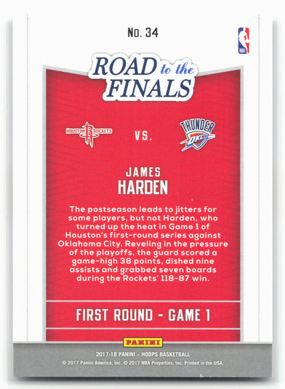 2017-18 Hoops #34 James Harden Road to the Finals #/2017