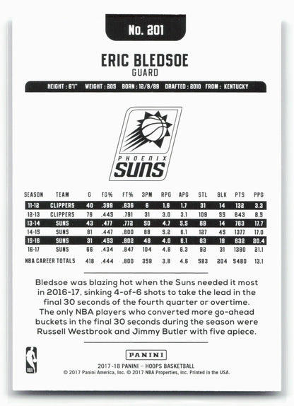 2017-18 Hoops #201 Eric Bledsoe Silver #/199