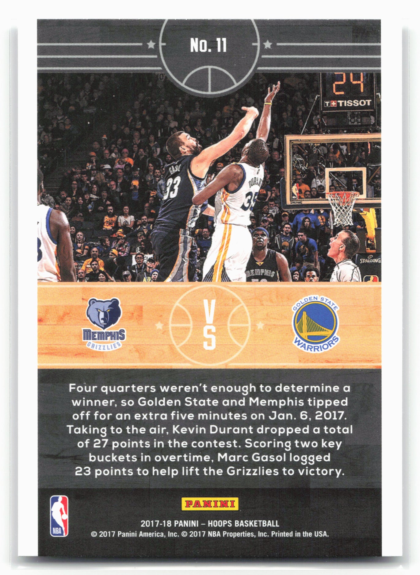 2017-18 Hoops #11 Kevin Durant / Marc Gasol Tip-Off
