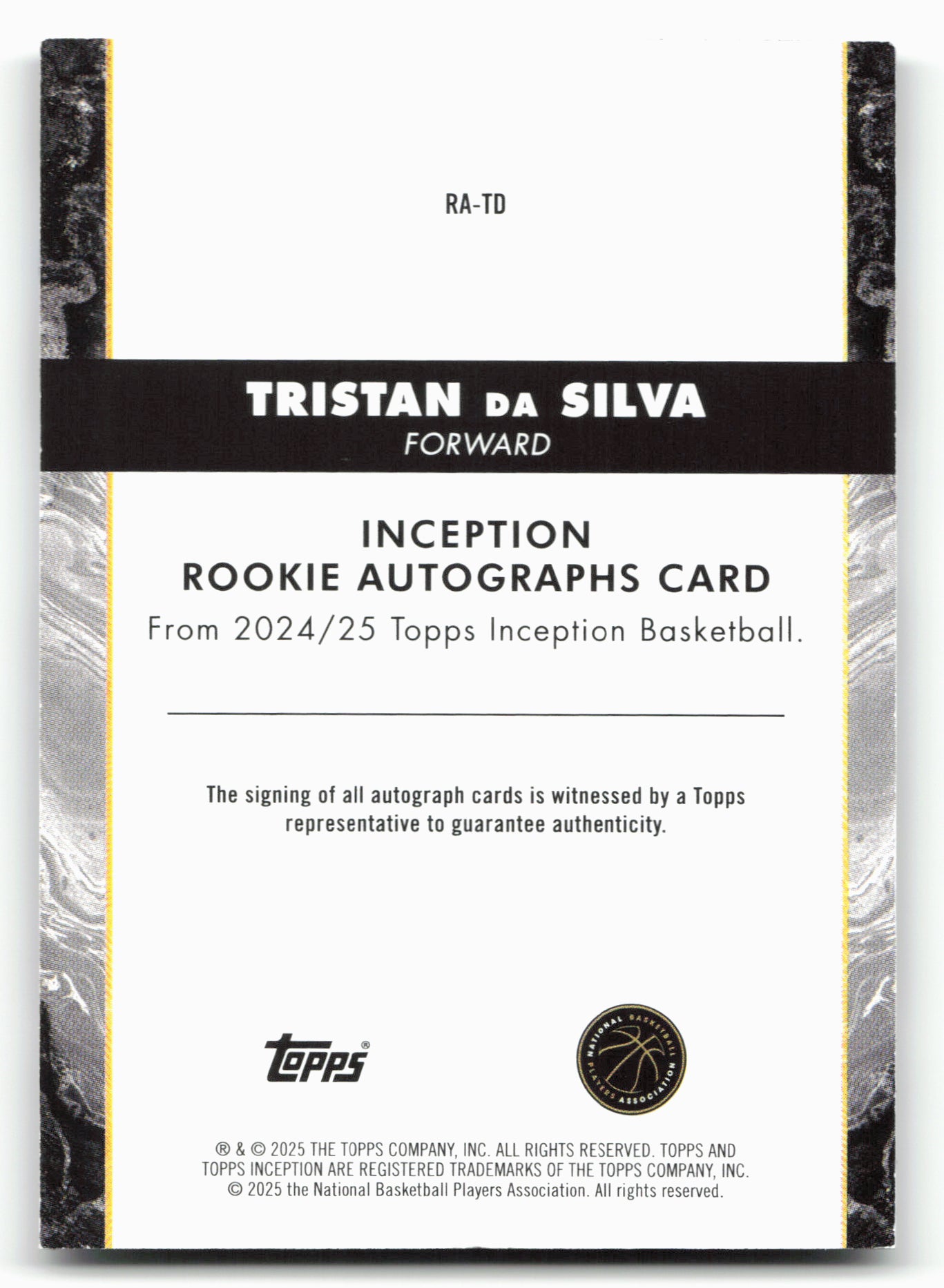 2024-25 Topps Inception #RA-TD Tristan da Silva Pink /99