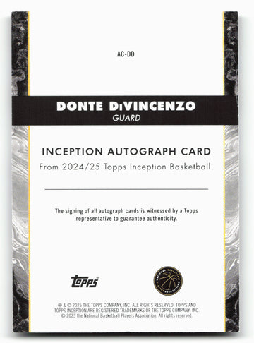 2024-25 Topps Inception Donte Divincenzo #AC-DD Auto Card