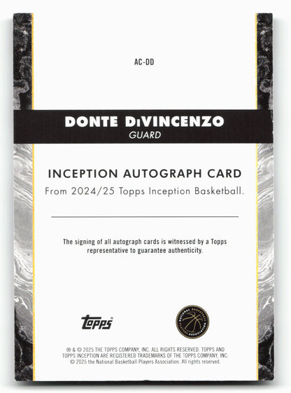 2024-25 Topps Inception Donte Divincenzo #AC-DD Auto Card