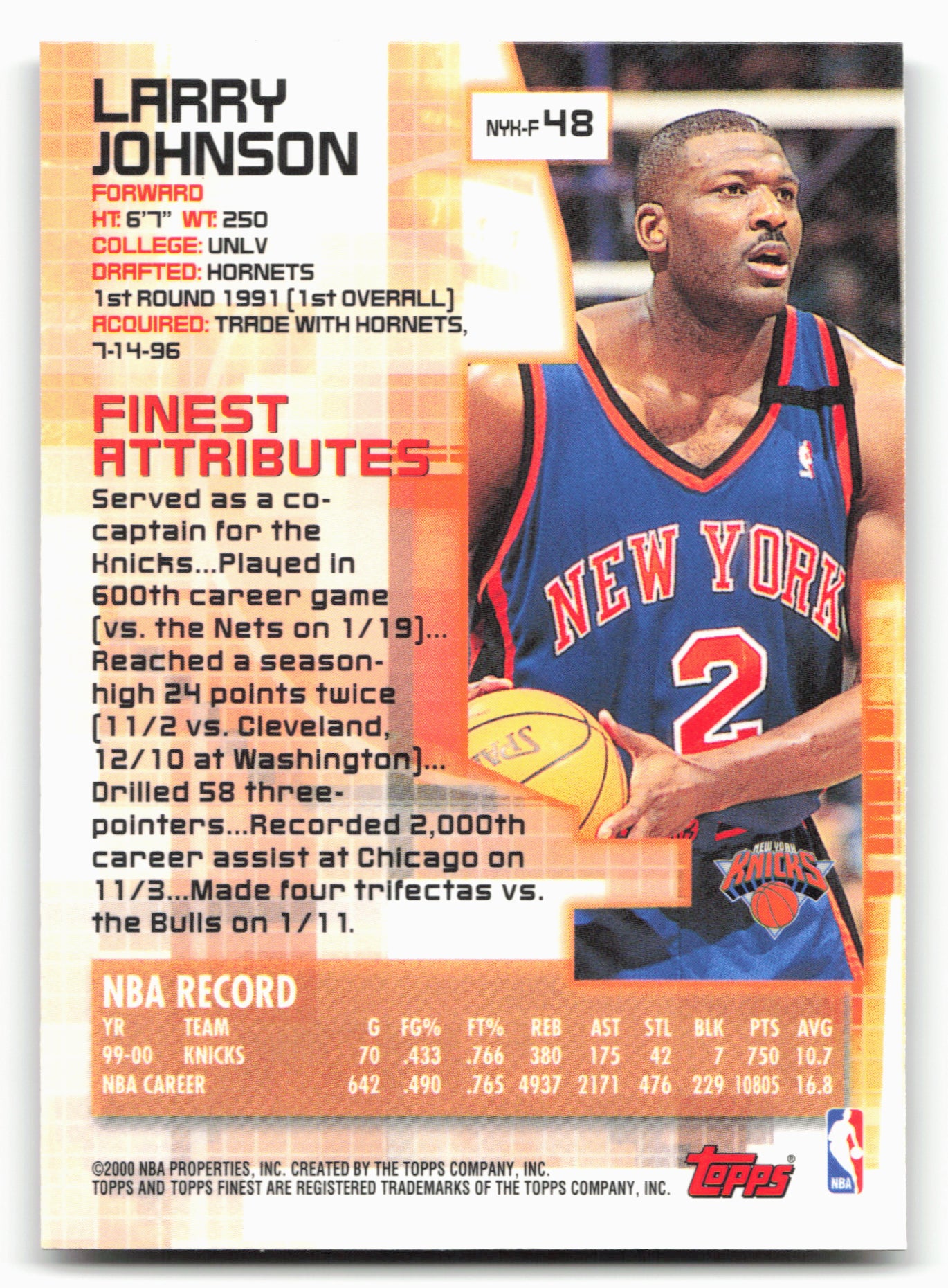 2000-01 Finest #48 Larry Johnson