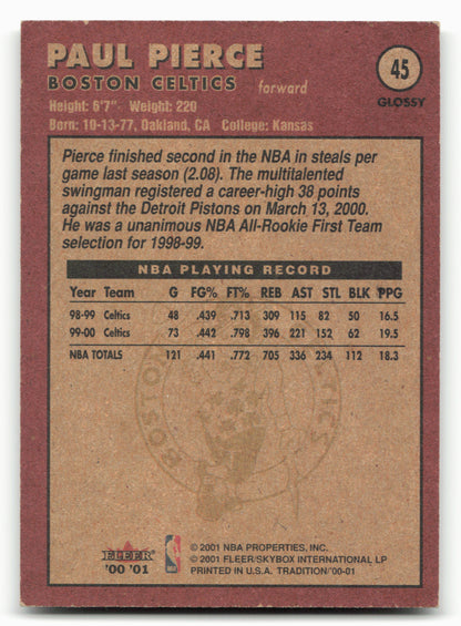 2000-01 Fleer Tradition #45 Paul Pierce