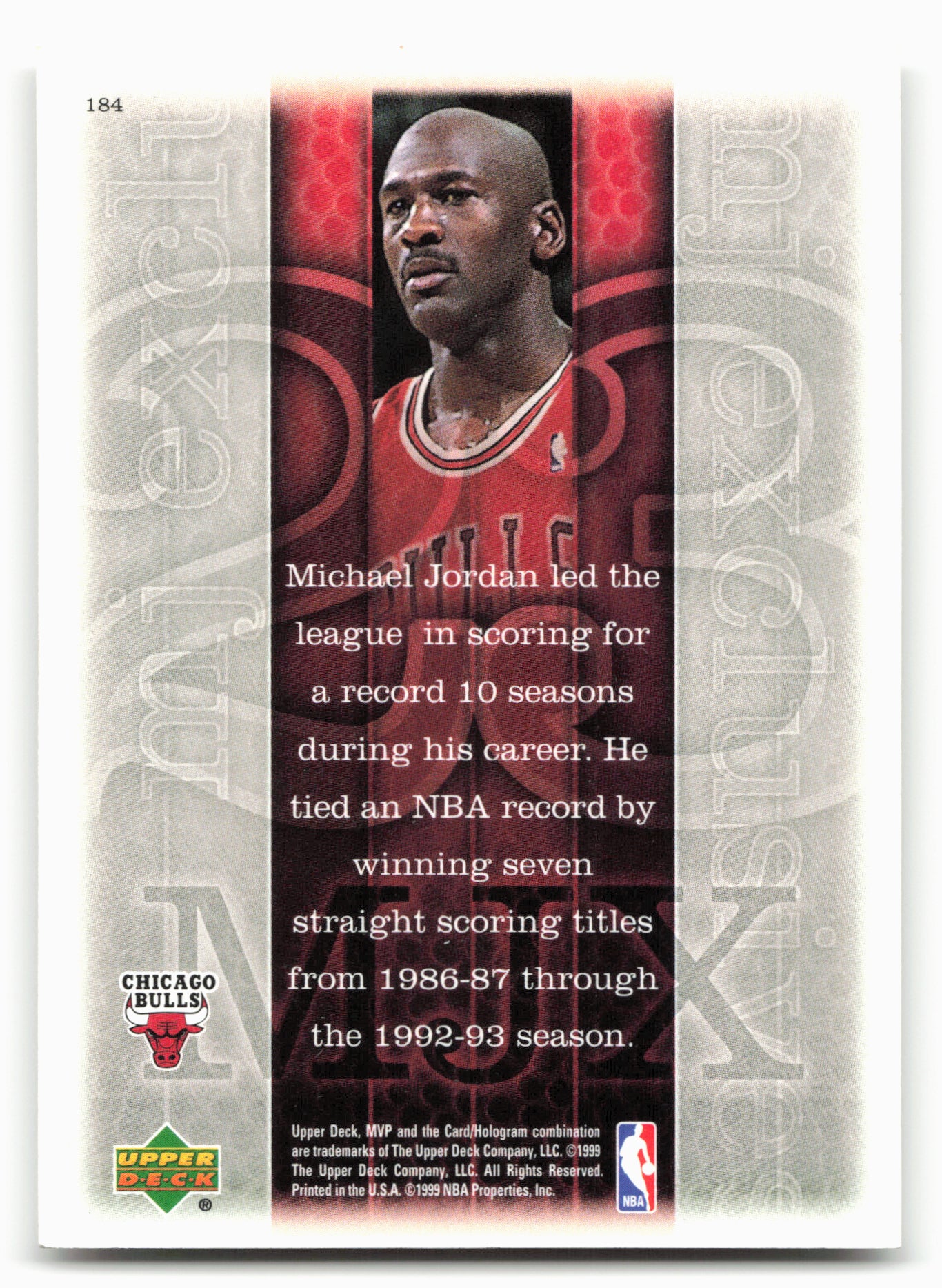 1999-00 Upper Deck MVP #184 Michael Jordan