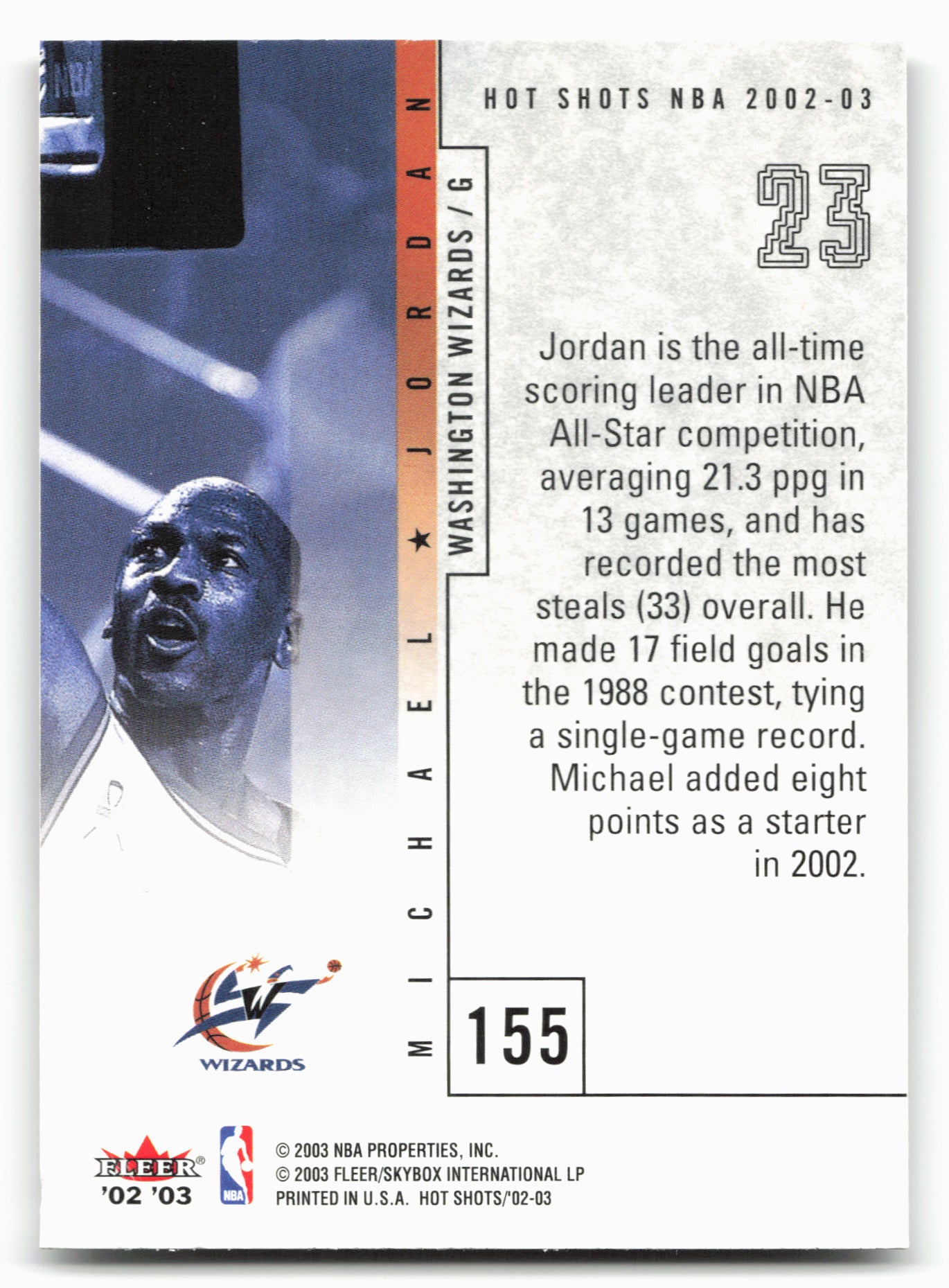 2002-03 Fleer Hot Shots #155 Michael Jordan