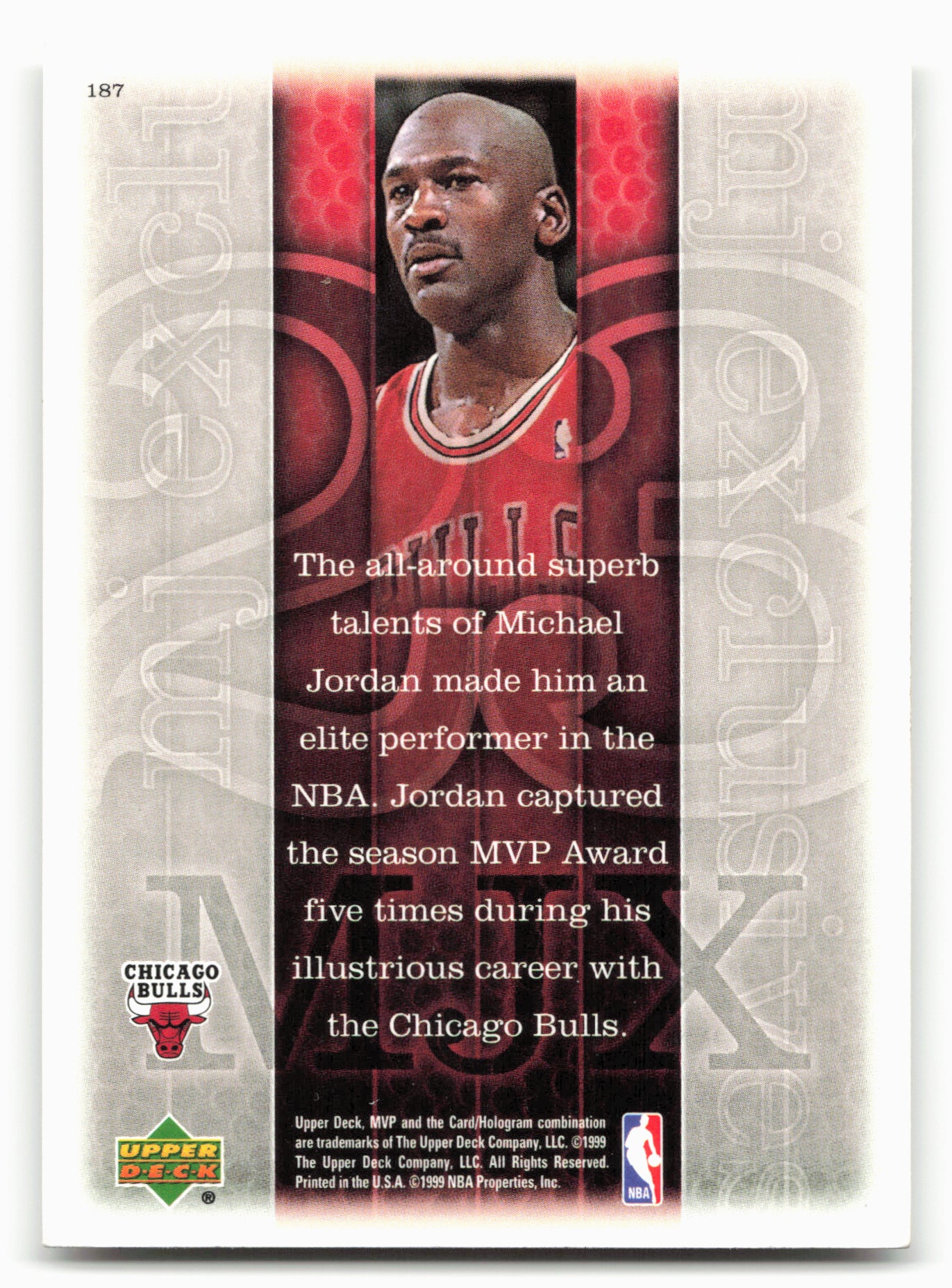 1999-00 Upper Deck MVP #187 Michael Jordan