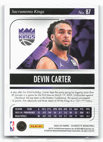 2024-25 Panini Silhouette Devin Carter #87 Silver 040/149