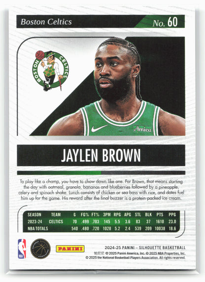 2024-25 Panini Silhouette Jaylen Brown #60 Green 5/5