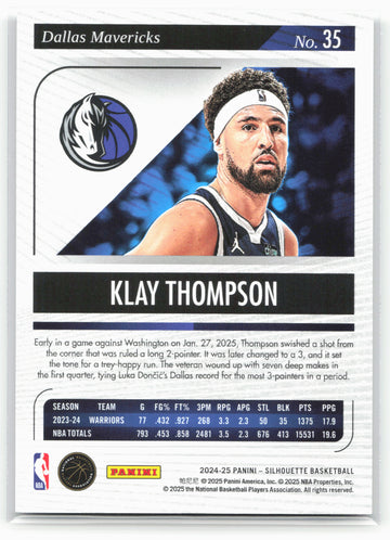 2024-25 Panini Silhouette Klay Thompson #35 Purple /125