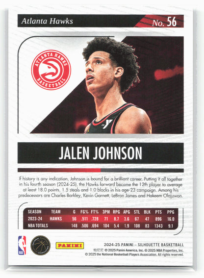 2024-25 Panini Silhouette Jalen Johnson #56 Silver /149