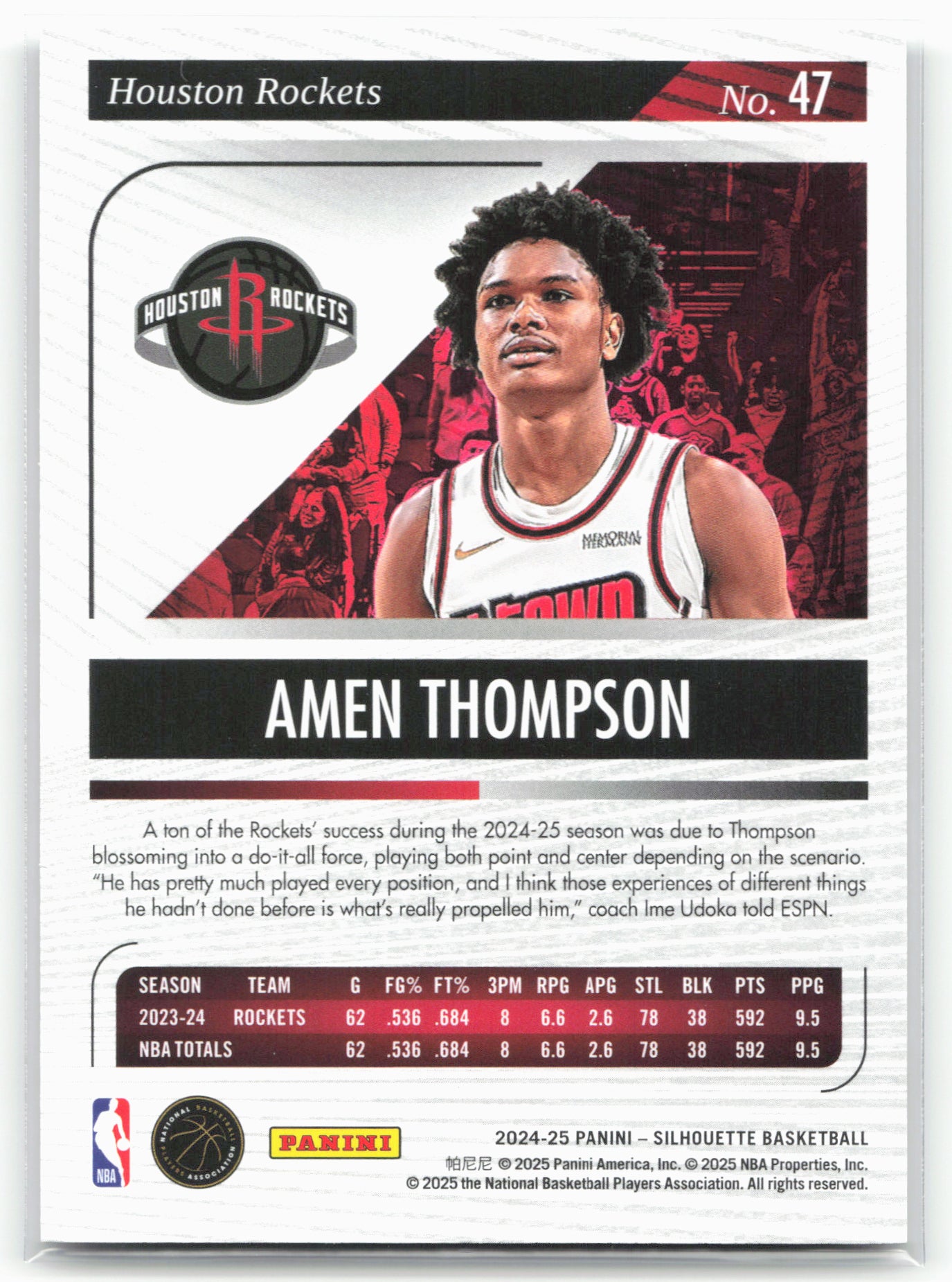 2024-25 Panini Silhouette Amen Thompson #47