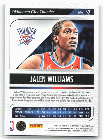 2024-25 Panini Silhouette Jalen Williams #52