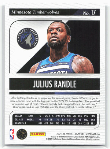 2024-25 Panini Silhouette Julius Randle #17