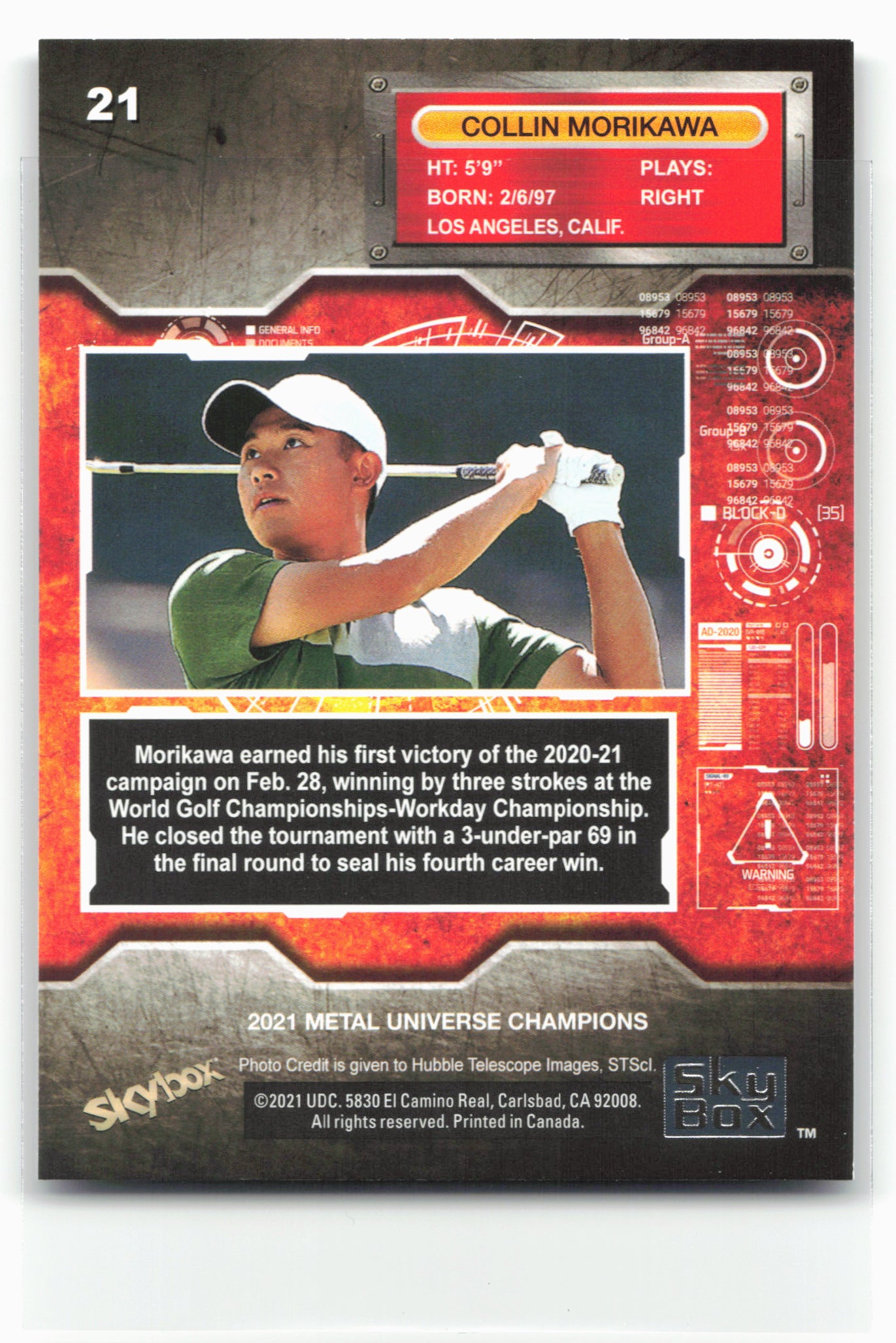 2021 SkyBox Metal Universe Champions #21 Collin Morikawa
