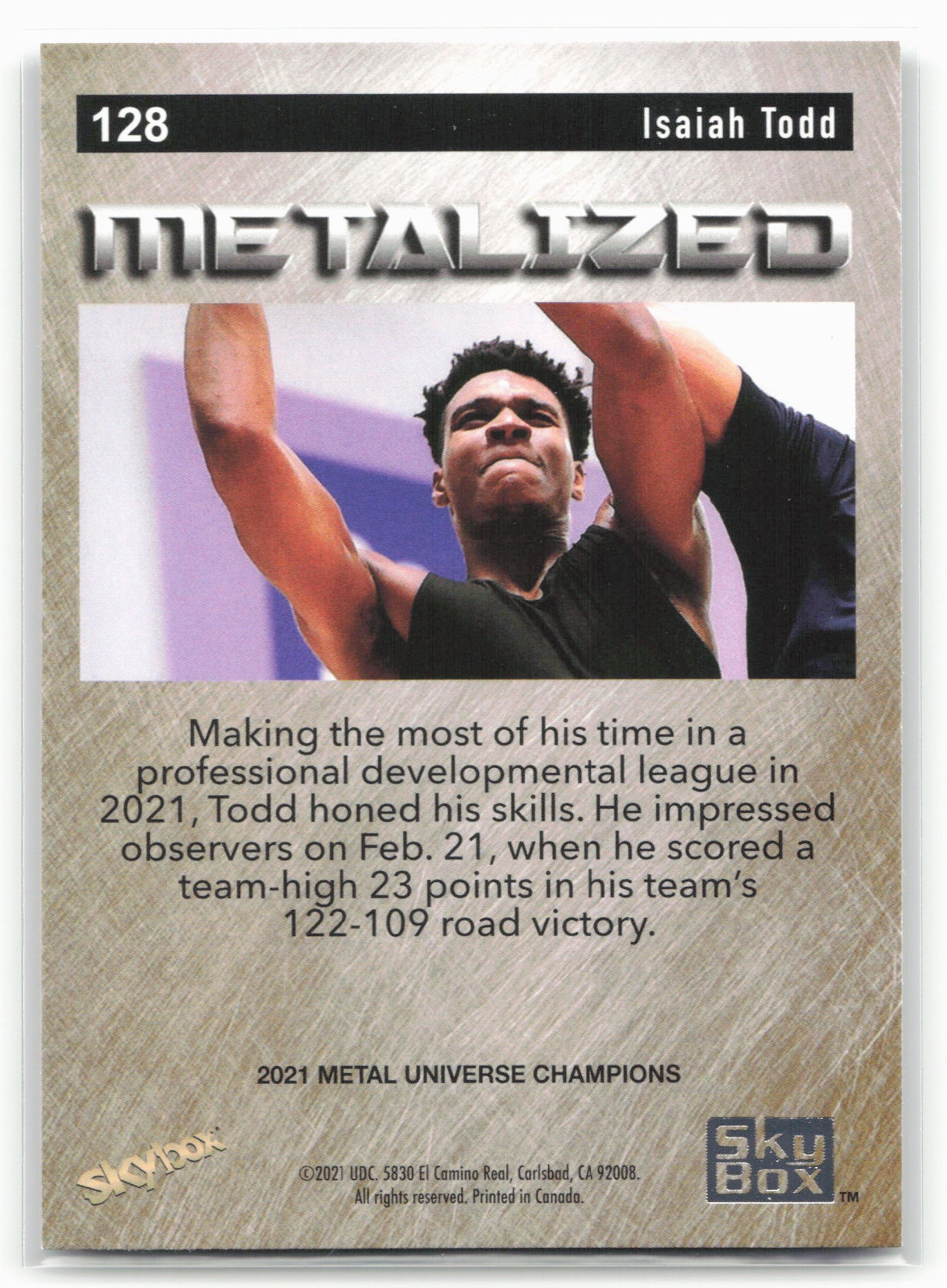 2021 SkyBox Metal Universe Champions #128 Isaiah Todd