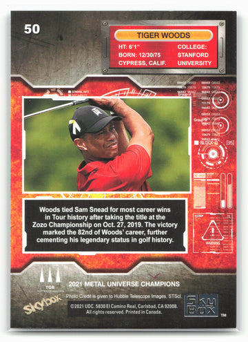 
2021 SkyBox Metal Universe Champions #50 Tiger Woods