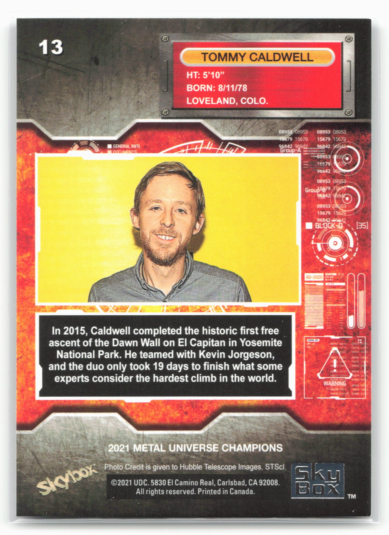 2021 SkyBox Metal Universe Champions #13 Tommy Caldwell