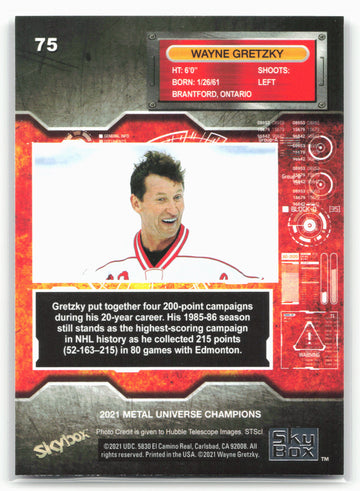 
2021 SkyBox Metal Universe Champions #75 Wayne Gretzky