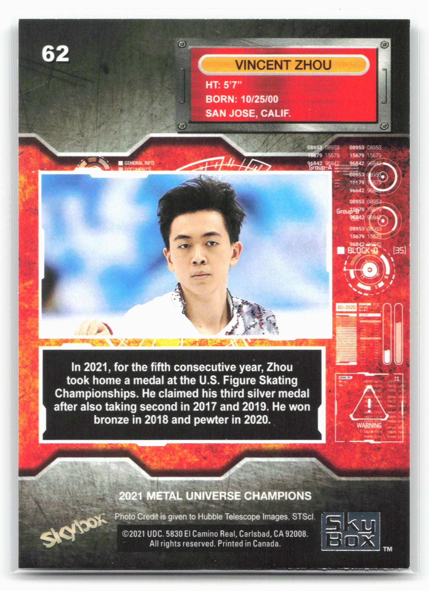 2021 SkyBox Metal Universe Champions #62 Vincent Zhou